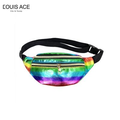 China NONE Shapes Trends Lady Fashion Style Waist Bag Bright Ladies Geometric Shape Fanny Pack Body Bag Holographic Reflective Cross for sale