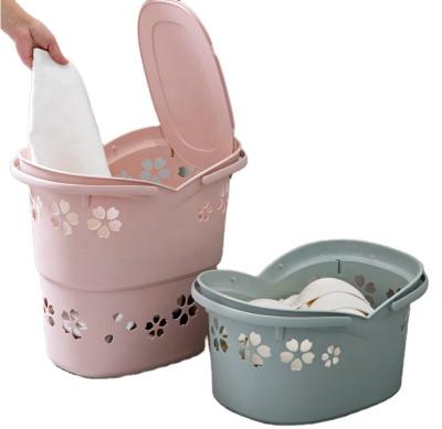 China 2021 Hot Selling Wholesale OEM Baby Laundry Hamper Sustainable Plastic With Lid for sale