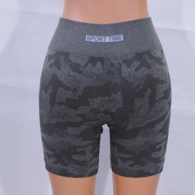 China New Style NVGTN Supplier Women Yoga Wholesale Antibacterial Outdoor Running Gym Shorts Fitness Camouflage Seamless Shorts High Waist High Rise for sale