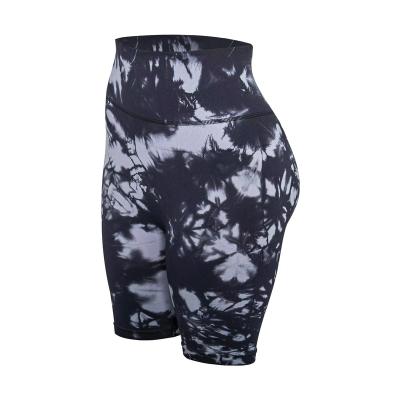 China Women's Dye Tie Sports Antibacterial Wholesale Good Quality Logo Yoga Shorts Custom Butt Biker Gym Shorts Crac! crack! for sale