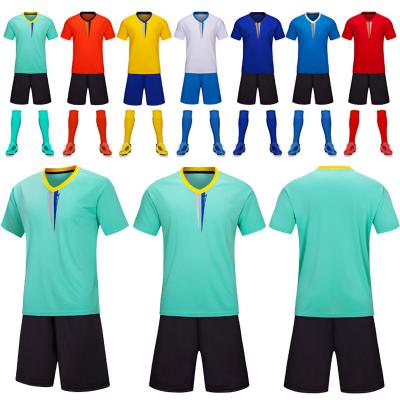 China Cheap sets football uniforms sublimation full set football singlet tracksuit kits custom design kids football singlet for sale