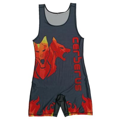 China nation team standard high quality spartans powerlifting singlet wrestling custom size for sale