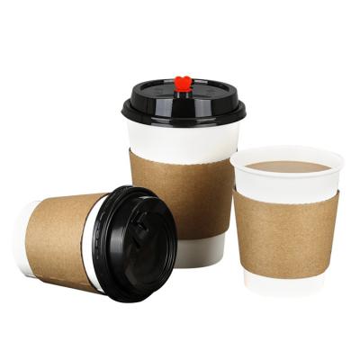 China Recyclable Customized Print Logo Milk Tea Coffee Insulated Paper Cup Holder Coffee Cup Blank Sleeve for sale