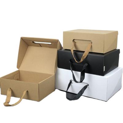 China Recyclable Custom Luxury Cardboard Paper Box Gift Shoe Packaging Paper Shoe Boxes With Rope for sale