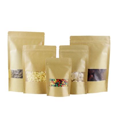 China Best Selling Self Seal Bag Dried Fruit Food Wrapping Paper Window Packaging Bag Recyclable Zipper Up Holder for sale