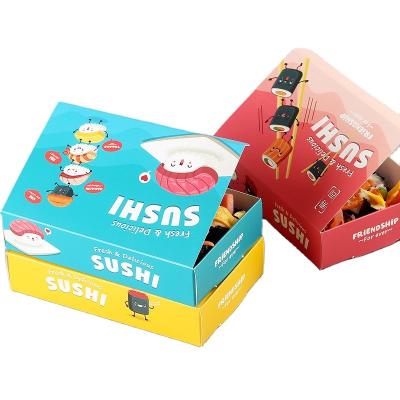 China Reused Disposable Rectangular Oil Proof Take Away Packaging Box Materials Bento Sushi Box Take Away for sale