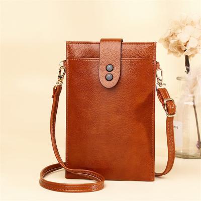 China Fashion Teen Girls Simple Casual Vertical Cross New Retro Mini Single Body PU Shoulder Mobile Phone Bag for sale