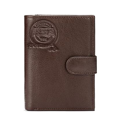 China Waterproof High Quality Genuine Cowhide Leather Passport Document Holder Case With Button Lock for sale