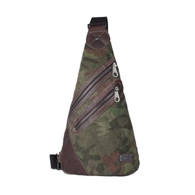 China New High Quality Waterproof Men Chest Bag Canvas Camouflage USB Charging Single Shoulder Cross - Body Bag Backpack for sale