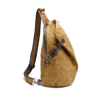 China 2022 anti-theft new waterproof canvas leather sling bag backpack shoulder outdoor recycling hike travel for men for sale