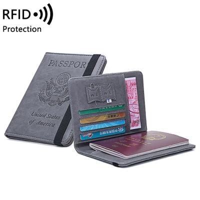 China Travel hot fashion passport amazon rfid cover device us passport holder PU document card ticket storage leather bag for sale