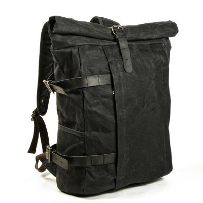 China Anti Theft Wear Resistant Waxed Canvas Backpack Backpack Waterproof Mens Anti Theft Travel Backpack for sale