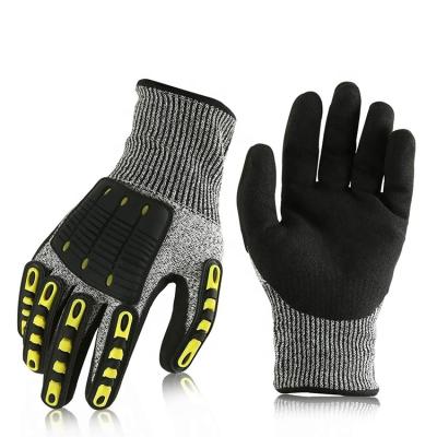 China Construction Work Safety Oilfield Tpr Impact Resistant Mechanic Gloves Guante Anti-Collision Industrial Protective Mechanical Cutting Gloves for sale