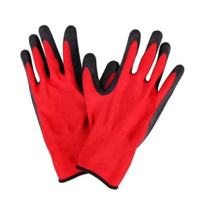 China Wefocus Free Sample Labor Safety Labor Dexterity Flexible Latex Polyester Dipped Coated Gloves for sale