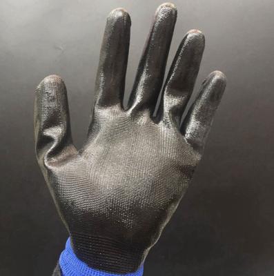 China Wefocus Auto High Quality Blue Yellow Smooth Nitrile Coated Oil And Gas Gloves For Operating for sale