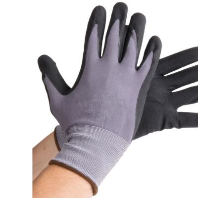 China Home Appliances Wefocus Muestra Foam Free Nylon Spandex Nitrile Coated Gloves For Industrial Work for sale