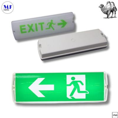 중국 Factory Price SAA/CE Certified 8W IP65 AC220V-240V Waterproof Battery Rechargeable Bulkhead Exit Sign LED Emergency Light for Office Factory Hotel Parking Lot 판매용