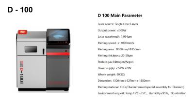 China Special SLM Printing Equipment For Ceramic Fused Metal Inner Crown for sale