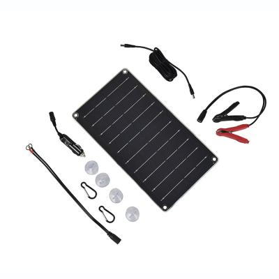 China Micro Panel 12v 5v 10w Portable Solar Power Station Kit System Power Long Life Battery Pack Flexible Charger 34.2*18.8*3.56CM for sale