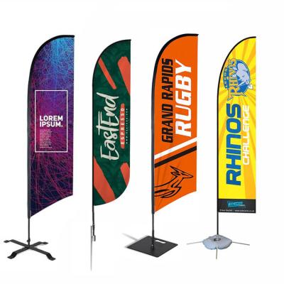 China Wholesale Souvenir Gifts Promotion Beach Flag Banner Advertising Flying Outdoor Wind Feather Custom Flags for sale