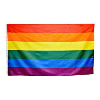 China Wholesale Souvenir Gifts Promotion Flight 3x5ft Polyester Gay Rainbow Gay Pride Flag Lesbian Lgbt Pride Flag for sale