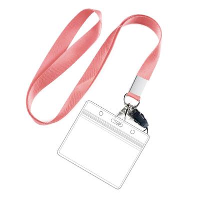 China Promotional Gift Custom Plastic Soft Vertical/Landscape Lanyard Card Holder Pvc Waterproof ID Card Badge Holder With Lanyard With Id Card Holder for sale