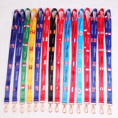 China Durable Economic Custom Lanyards ID Card Badge Holder Neck Strap Printed Logo Polyester Sublimation Lanyard for sale