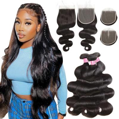 China Wholesale Dropshipping Body Wave Body Wave Bundles With Frontal And Raw Malaysian Hair Unprocessed Bundle , Cheap Brazilian Weave Hair Bundles for sale