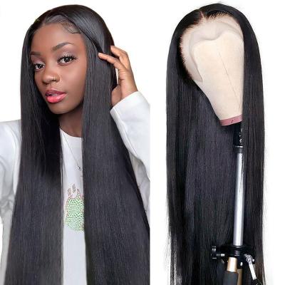 China Real Silky Straight Bone Hair Wigs Overnight Straight Wave Lace Front, Virgin Cuticle Aligned Wig, Transparent 13X6 Lace Frontal Wig for sale