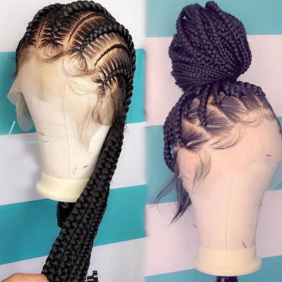 China Body Wave Glueless Wig Braided Wigs Different Styles 360 Knotless Full Lace Wig For Braiding Hair Braided Wigs With Baby Hair for sale