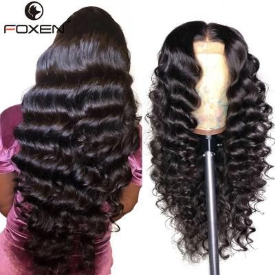 China 30 34 40 inch Curly Lace Front Human Hair Wigs Loose Deep Wave 13x6 Brazilian Curly Lace Wigs 4x4 Closure Frontal Wig Pre Plucked for sale