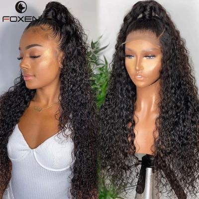 China All Foxen 150% Density 13X4 12A 30 Inch Hd Lace Up Raw Water Wave Wig Preplucked Virgin Cuticle Aligned Hair Wigs Drop Shipping for sale