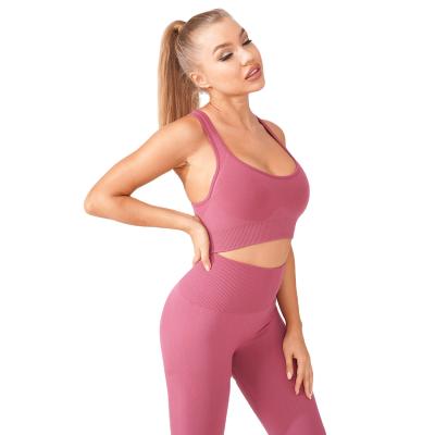 China Yoga Top Sportswear 2Pcs Set Women Gym Sportswear Fitness Clothing Training Yoga Tights Suit Breathable Seamless Female Workout Gaiters for sale