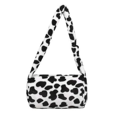 China Fashion Zebra Plush Women Handbags Ladies Designer Branded Luxury Leopard Fur Purses for sale