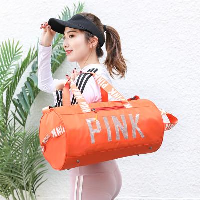 China Wholesale fashion hot sale polyester gym waterproof stretching bag for women custom logo rose duffel bag 2021 for sale