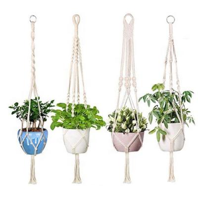 China Home Decor Macrame Plant Hangers Indoor Outdoor Home Decoration, Cotton Rope Planters Hanging Baskets Flower Pots Set for sale