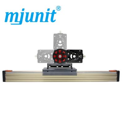 China Hotels Mjunit 45M Synchronous Belt Guide Linear Module High Aluminum Profile With Single Slide Block 300mm Stroke for sale