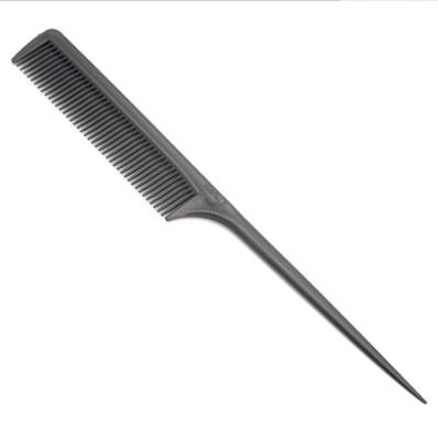 China Hairdressing Compact Anti-static Bangs Pick To Comb Hairdressing Long Tail Black Plastic Headed Comb for sale