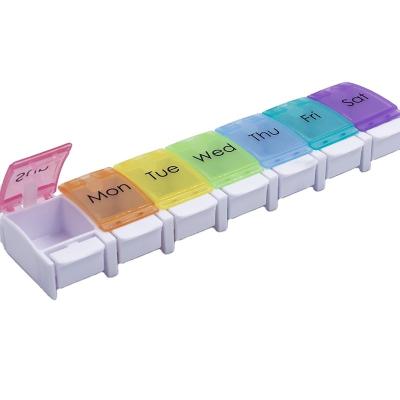 China Weekly Travel Use Pill Organizer, Travel 7 Day Pill Box Case with Unique Open Design and Large Compartments for sale