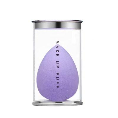 China Teardrop Shape Cosmetic Makeup Sponge Foundation Soft Cosmetic Care Puff With Metal Box for sale