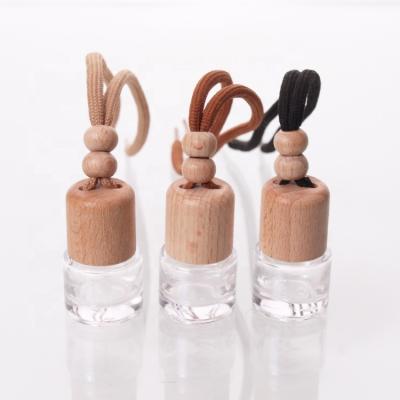 China 6ml 8ml Cosmetic Empty Glass Bottle Hanging Essential Oil Diffuser, Square Car Air Freshener Fragrance Aromatherapy Bottle for sale