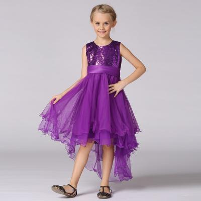 China Lovely Sleeveless Girls Dress For Party Princess Dress Kids Clothing Factory Purple Children Clothes L9018 for sale