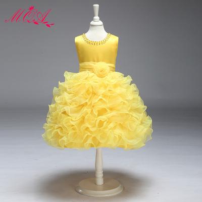 China Promotion sleeveless kids clothes lace up cake dress wear girls dress bridesmaid wedding dress LM8282 for sale