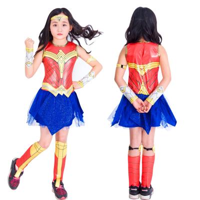 China MQATZ Medium Hot Selling Baby Wonder Woman Sleeveless Costume For Girls Halloween Costume Set for sale