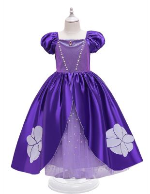 China Medium Hot Sell Princess Sophia Girls Cosplay Party Wear D0662 Amazon Costume Christmas Party Dress for sale