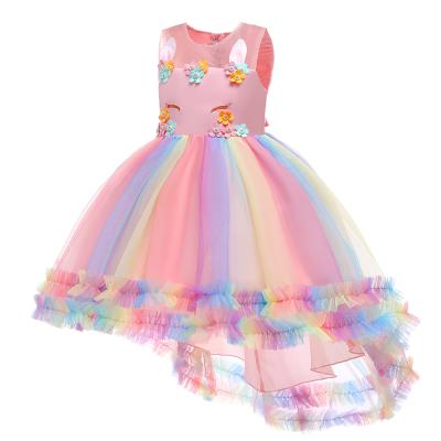 China 2021 Anti-Static Flower Girl Dress Unicorn Dress Princess Unicorn Dress For 3-12 Years Birthday for sale