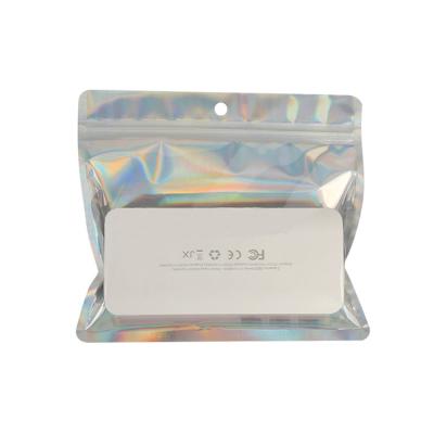 China Custom Plastic Edible Zipock Logo Foil Mylar Food Packaging Hologram Moisture Proof Bags Resealable Smell Proof Small for sale