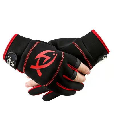 China Luxury Wholesale Fitness Fish Gloves Outdoor Winter Half Finger Warm Fishing Gloves Three for sale