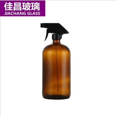 China High End Customized 100ml Personal Care Amber Glass Bottle Spray Head Cylindrical With Spray Head for sale