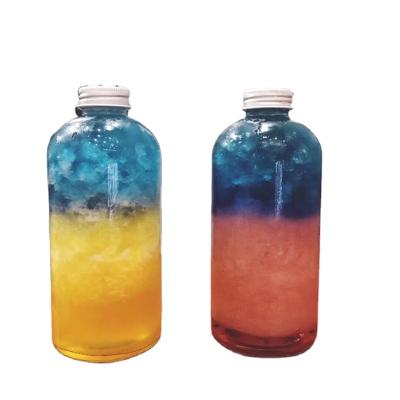 China 500ml Beverage Beverage Bottle Juice Glass Bottle With Screw Lid And Label Design for sale